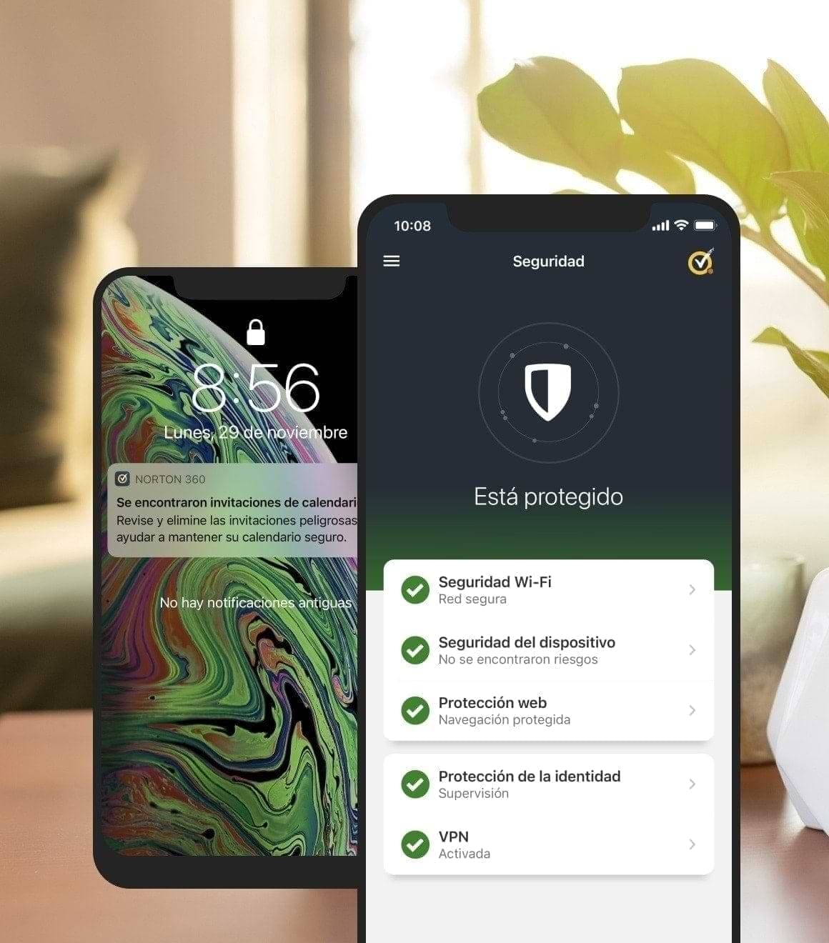 Aplicación Norton en dispositivo móvil